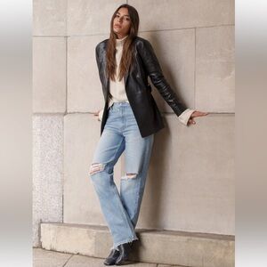 REFORMATION Zoe High Rise Loose Jeans - Montauk Destroyed